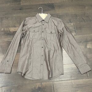 Brown Long Sleeve Button-Up Shirt